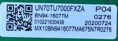 KIT DE TARJETAS PARA TV SAMSUNG / NUMERO DE PARTE MAIN BN94-16077M / BN41-02751A / BN97-16648B / BN9416077M / NUMERO DE PARTE FUENTE BN4401056A / L75S6N_THS / BN44-01056A / PANEL CY-BT070HGJV1H / MODELO UN70TU7000 / UN70TU7000FXZA GB02 - Imagen 2